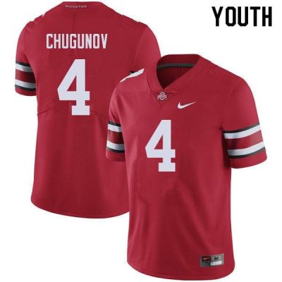 NCAA Ohio State Buckeyes Youth #4 Chris Chugunov Red Nike Football College Jersey GKA4145DK